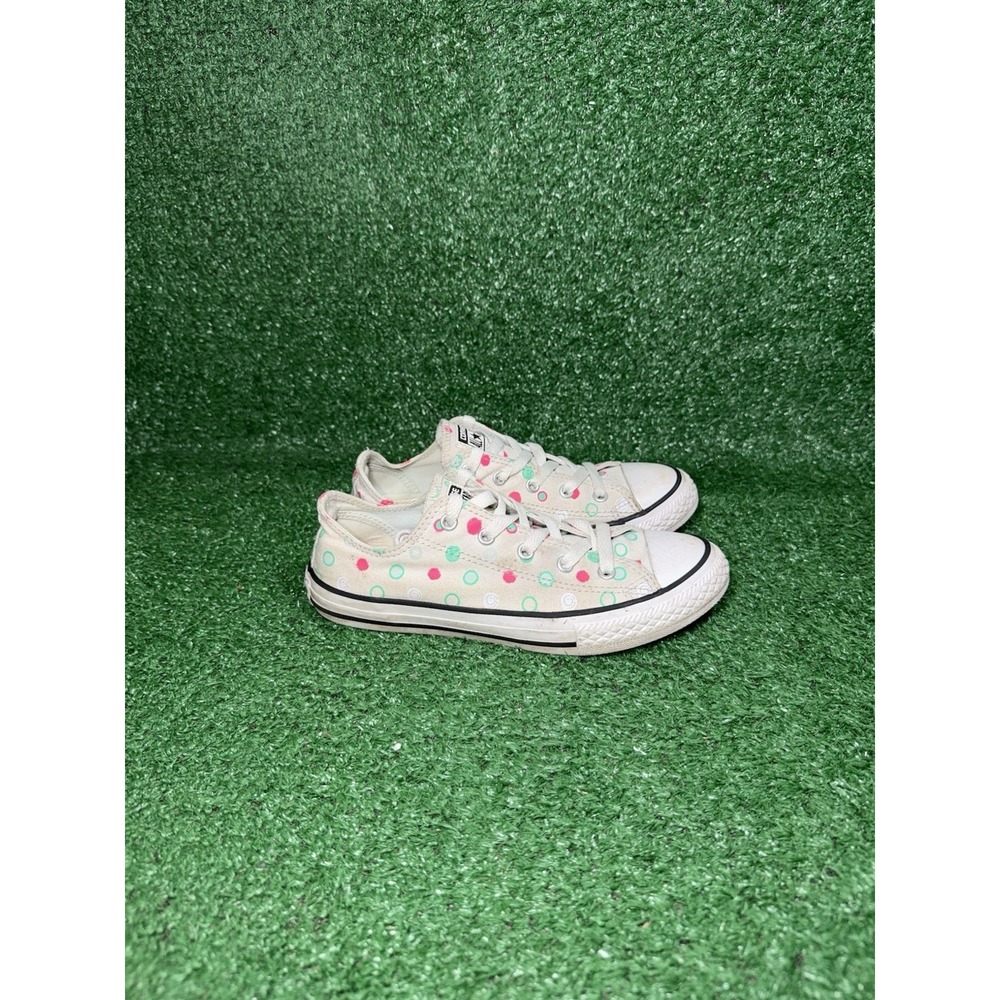 Converse Chuck Taylor All‎ Star Women Size 5 White Pink Polka Dot Shoes Sneakers